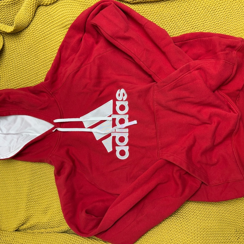 Adidas Scarlet Hoodie with White Logo